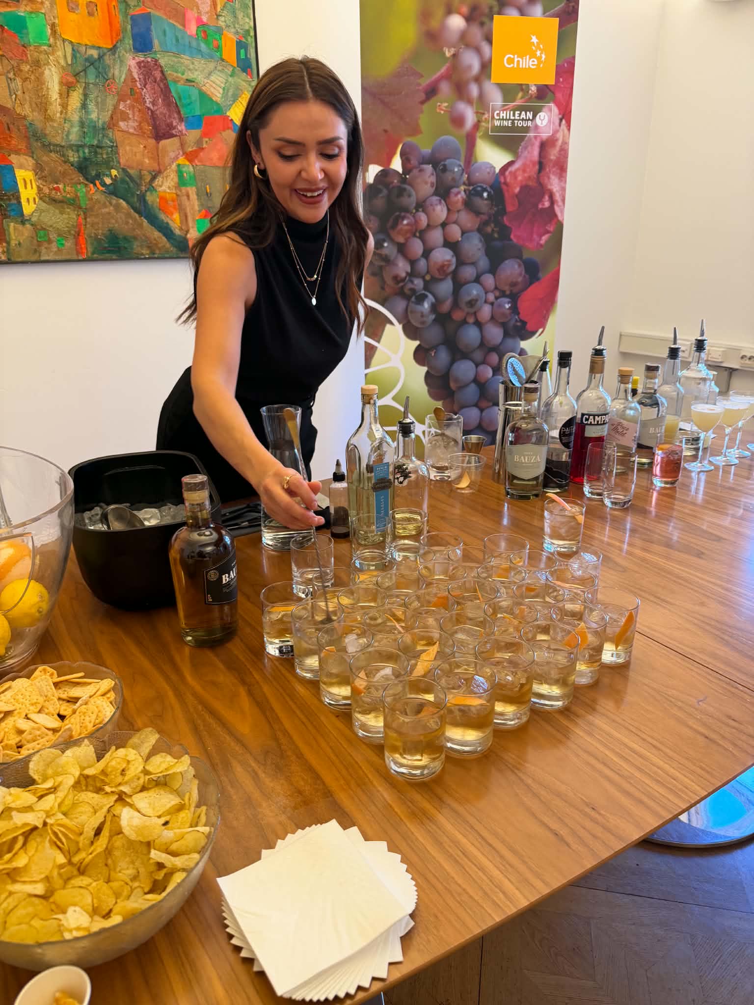 Leticia Brissman setting up the bar