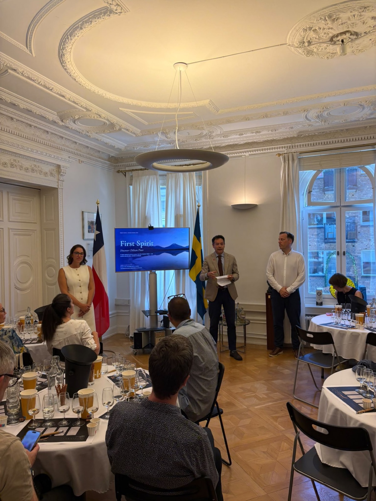 The evening under way at the Embassy of Chile