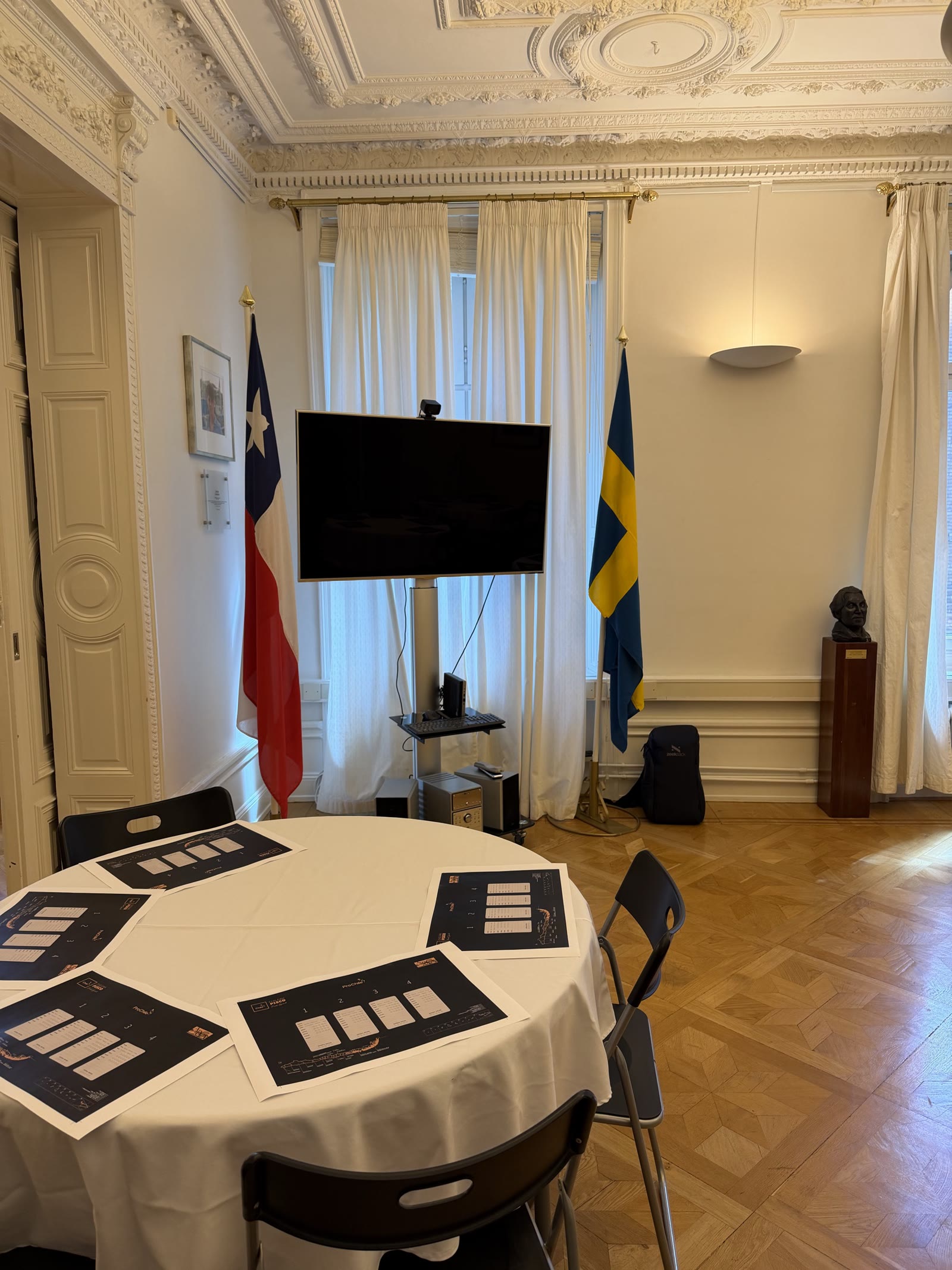 The embassy salon set for the tasting